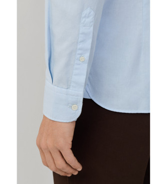 Hackett London Camisa Oxford ajustada por medida azul claro