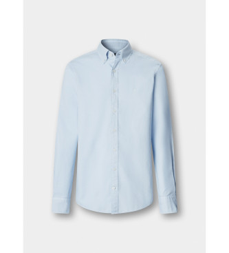Hackett London Camisa Oxford ajustada por medida azul claro