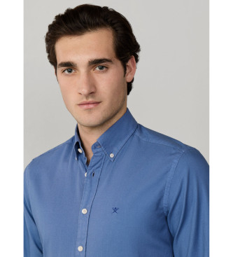 Hackett London Camisa de corte Oxford azul