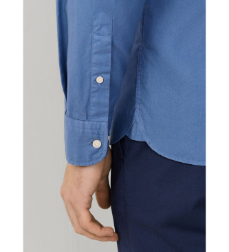 Hackett London Camisa de corte Oxford azul