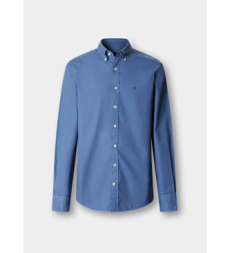 Hackett London Camisa de corte Oxford azul