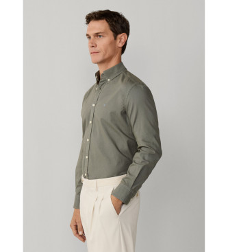Hackett London Camisa oxford de corte � medida verde taupe