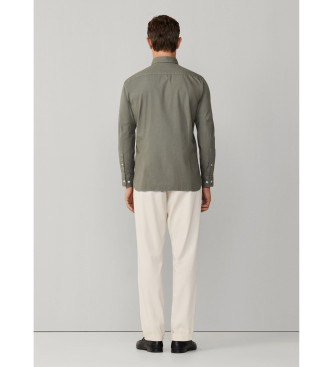 Hackett London Camisa oxford de corte � medida verde taupe
