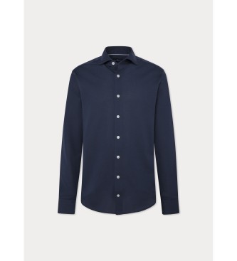 Hackett London Navy Pique Shirt