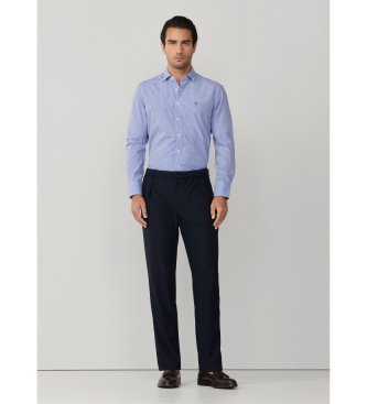 Hackett London Chemise en popeline de ville � carreaux bleus, coupe vichy classique