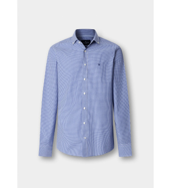Hackett London Chemise en popeline de ville � carreaux bleus, coupe vichy classique