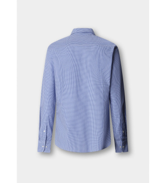 Hackett London Chemise en popeline de ville � carreaux bleus, coupe vichy classique