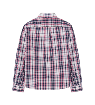 Hackett London Poplin Check Shirt red