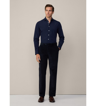 Hackett London Camisa de popelina azul-marinho