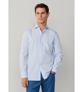 Hackett London Camisa bengala �s riscas com corte urbano e por medida azul c�u