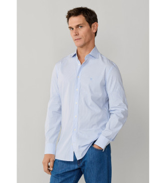 Hackett London Camisa bengala �s riscas com corte urbano e por medida azul c�u