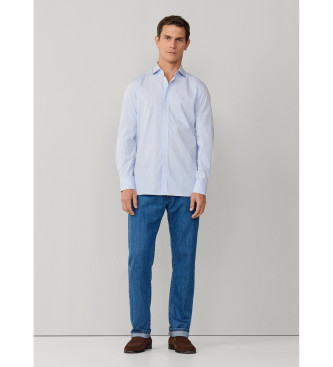 Hackett London Camisa bengala �s riscas com corte urbano e por medida azul c�u