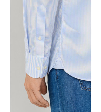 Hackett London Camisa bengala �s riscas com corte urbano e por medida azul c�u