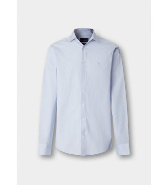 Hackett London Camisa bengala �s riscas com corte urbano e por medida azul c�u