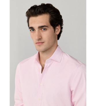 Hackett London bengala striped shirt city fit tailored pink