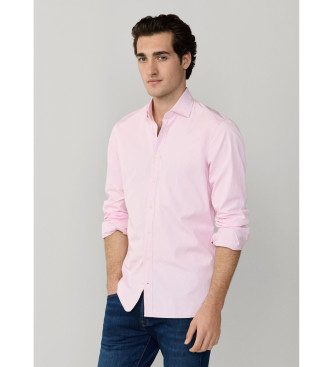 Hackett London bengala striped shirt city fit tailored pink