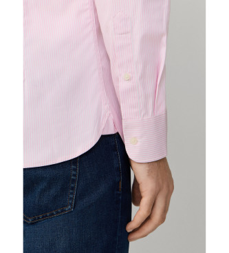 Hackett London bengala striped shirt city fit tailored pink