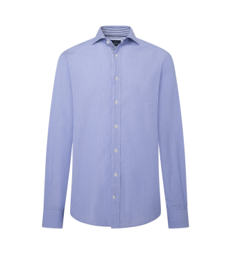 Hackett London Chemise raye de coupe classique, bleue