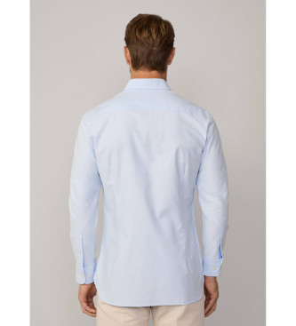 Hackett London Textuur blauw overhemd