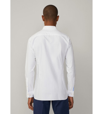 Hackett London Shirt Textuur wit