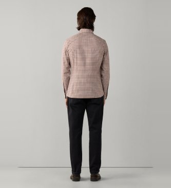 Hackett London Orangefarbenes Oxford-Hemd mit Vichy-Karo