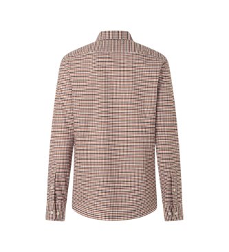 Hackett London Orangefarbenes Oxford-Hemd mit Vichy-Karo