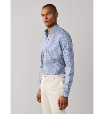 Hackett London Camisa Three Color Gingham azul