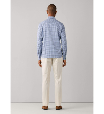 Hackett London Camisa Three Color Gingham azul