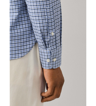 Hackett London Camisa Three Color Gingham azul
