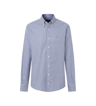 Hackett London Camisa Three Color Gingham azul