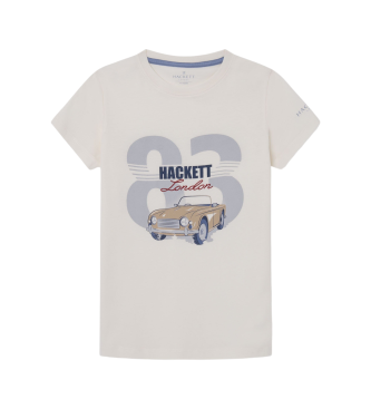 Hackett London T-shirt bianco sporco dell'auto 83