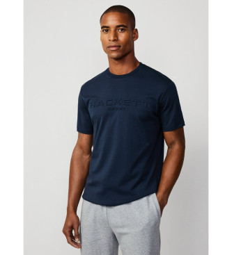 Hackett London Marinefarbenes T-Shirt mit Gravur