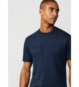 Hackett London Marinefarbenes T-Shirt mit Gravur