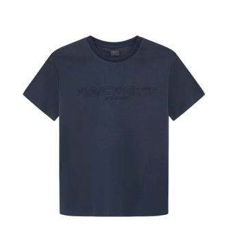 Hackett London Marinefarbenes T-Shirt mit Gravur