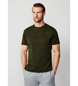 Hackett London T-shirt verde con incisione