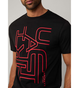 Hackett London T-shirt con grafica laser nera