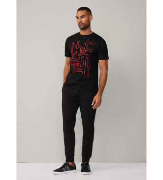 Hackett London T-shirt con grafica laser nera