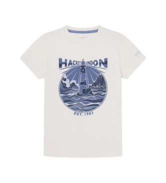 Hackett London T-shirt Lighthouse biały