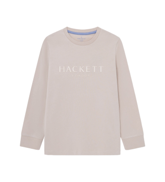 Hackett London Koszulka Logo Lisa w kolorze beżowym