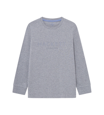 Hackett London T-shirt grigia con logo Lisa