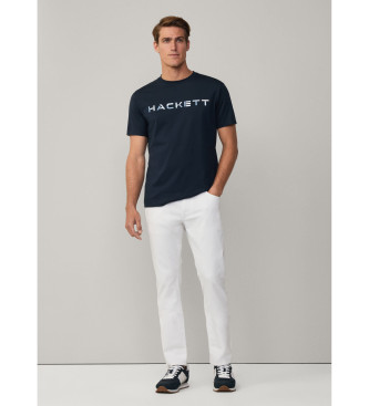 Hackett London Koszulka z logo w kolorze granatowym