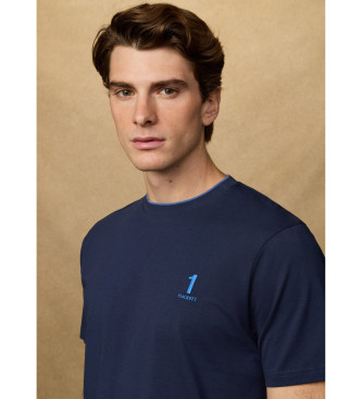 Hackett London T-shirt nummer met navy classic fit logo
