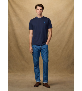 Hackett London T-shirt nummer met navy classic fit logo