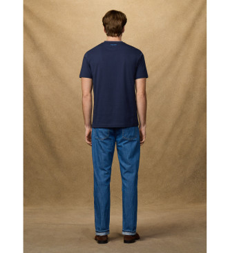 Hackett London T-shirt nummer met navy classic fit logo