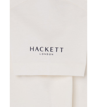 Hackett London Majica z majhnim logotipom izstopajoče bele barve