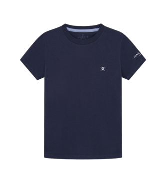 Hackett London T-shirt com logtipo pequeno azul-marinho