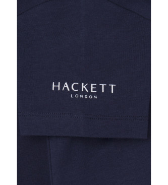 Hackett London T-shirt com logtipo pequeno azul-marinho