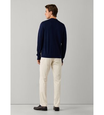 Hackett London Cardigã Ess Merino marinho