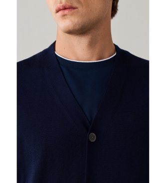 Hackett London Cardigã Ess Merino marinho