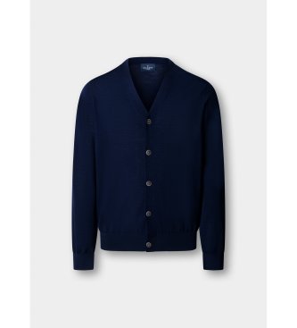 Hackett London Cardigã Ess Merino marinho